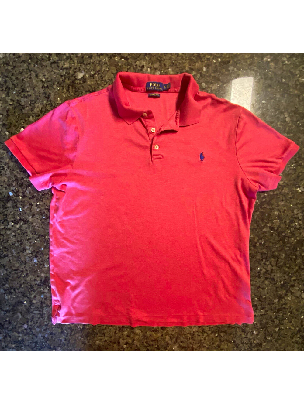 Polo Ralph Lauren Pink Men's Slim Fit Polo Shirt Size XL Short Sleeve Collared